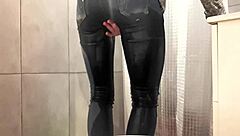 desperate housewife soaks jeans and heels in hot pee fetish