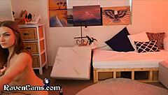 thicc 18+ teen rides dildo squirting on her shaved ass