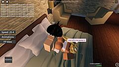 roblox slut gags on huge cock before wild hardcore ride