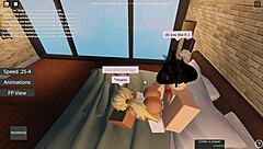roblox slut gags on huge cock before wild hardcore ride