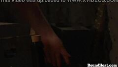 tied blonde slave begs for mistress's whipping and licks