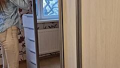 girl next door pulls me from wardrobe for closeup blowjob cum in mouth