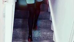 sexy clothed girls in leather stockings webcam tease