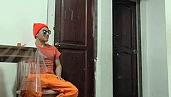 amateur latina rides delivery guy's big cock for anal creampie