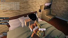 roblox slut gags on huge cock before wild hardcore ride