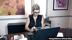 Vicky Vette's Naughty Office Clit Rub Ignites Passion