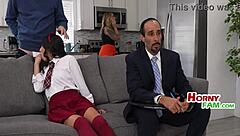 i fuck my skinny teen girlfriend in uniform secretly