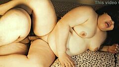 dominican bbw's small tits bounce during creampie doggystyle