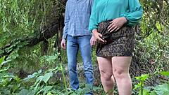 Aroused Milf Fingers Wildly Outdoors And Jerks Thick Cock