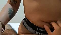 bold navel groping her masturbating my cock