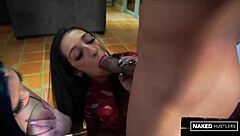 big dick drills two phat asses on kitchen table