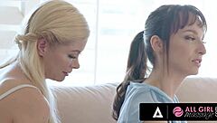 serene siren massages lexi luna's oiled tits pussy in naughty lesbian fingering