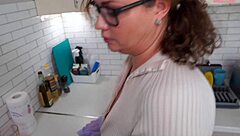 shy teen fucks stepmom's ass till she squirts wildly