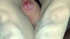 Homemade Nylon Footjob Ends in Gushing Cumshot on Toes!