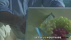 country couple fucks wildly outdoors in public