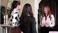 ginger milf enjoys double strapon penetration vr