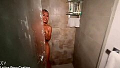 Young Showering Beauty Captured Intimately