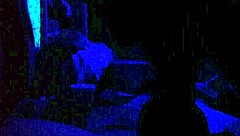 Ebony babe sucks black cock in blue room special