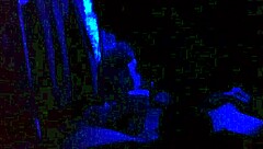 Ebony babe sucks black cock in blue room special