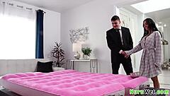 Stunning busty brunette masseuses give wet nuru sex massage to client