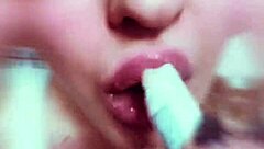 chick's nude glossy lips get you so hot and bothered 🔥