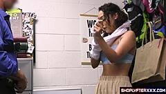 innocent ebony thief learns rough pussy pounding from guard's big cock