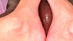 Sexy Brazilian Footjob Massages Big Black Cock