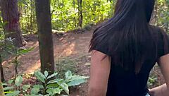 brazilian amateur bares huge ass tiny tits deep in wild bush