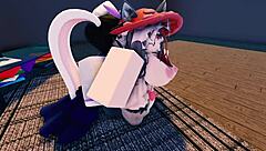 Hardcore Roblox Fuck Session with Petite Gamer Girl