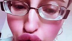 chick's nude glossy lips get you so hot and bothered 🔥