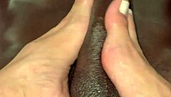 Sexy Brazilian Footjob Massages Big Black Cock
