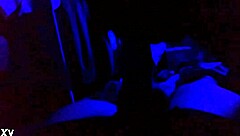 Ebony babe sucks black cock in blue room special