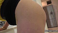 Unfaithful british milf sonia flaunts massive huge tits