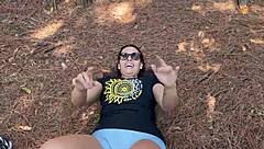 brazilian amateur bares huge ass tiny tits deep in wild bush