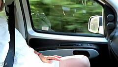 driving down road flashing my huge housewife tits everywhere