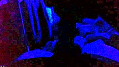 Ebony babe sucks black cock in blue room special