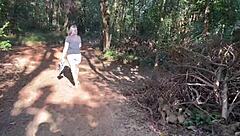 brazilian amateur bares huge ass tiny tits deep in wild bush