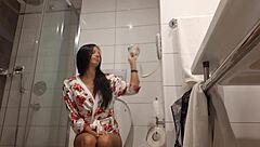 Lesbians lick cum in hotel frenzy