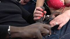 Jenifer redhead wife feeds cuckold bbc anal creampie