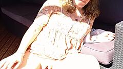 mature blonde wife spreads huge shaved pussy lips upskirt flashing