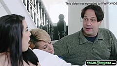 Slutty Teen Sucks Deep and Gets Fucked by Older Man