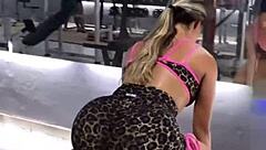 luana aciolli's tiny shorts tease at the gym