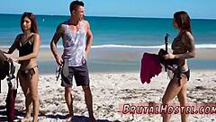 Young teen endures triple anal gangbang bondage rough public rip