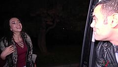 Wild Russian Skinny Teen Deepthroats Monster Cock in Taxi Cum on Ass