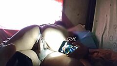 horny teen wet pussy begs for creampie after catching jerkoff