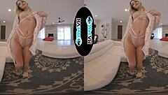 vr blonde's tight pussy hammered soaking hard