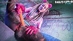 Tattooed Punk Slut's Solo Toy Dp Anal Fingering And Atm Orgasm