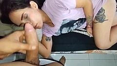 Colombian Babysitter's Tight Pussy Gets Creampied by Daddy in Rough Doggystyle