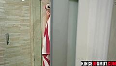 Peeping guy caught fucks brunette milf pussy hard!