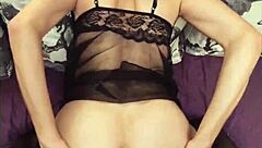 mature wife's stockings ass trembles in pov anal